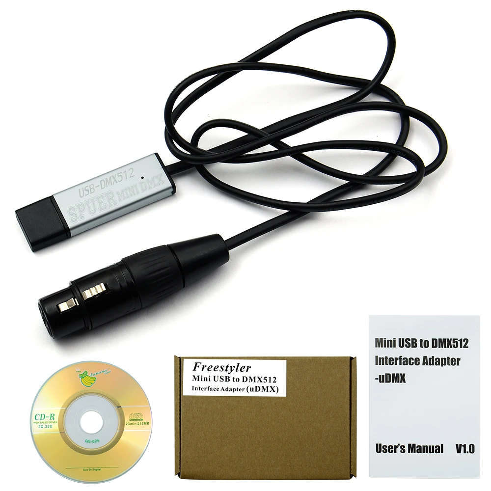 Светодиодный DMX512 компьютер ПК контроллер освещения сцены диммер USB к DMX адаптер