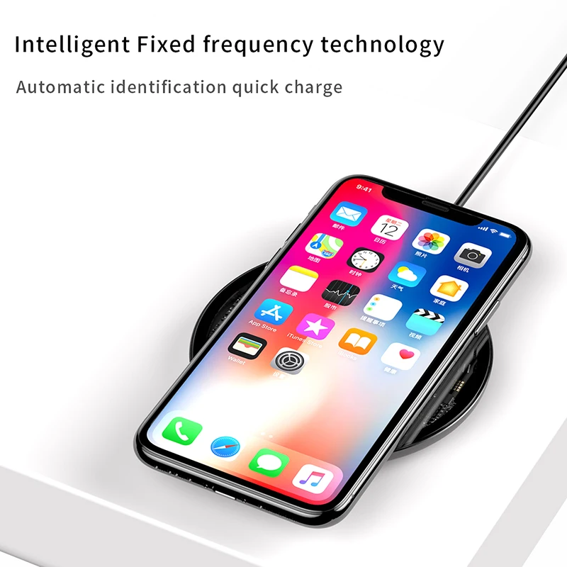 Baseus 10 Вт Qi Беспроводное зарядное устройство для iPhone X/XS Max XR 8 Plus быстрое 3 0