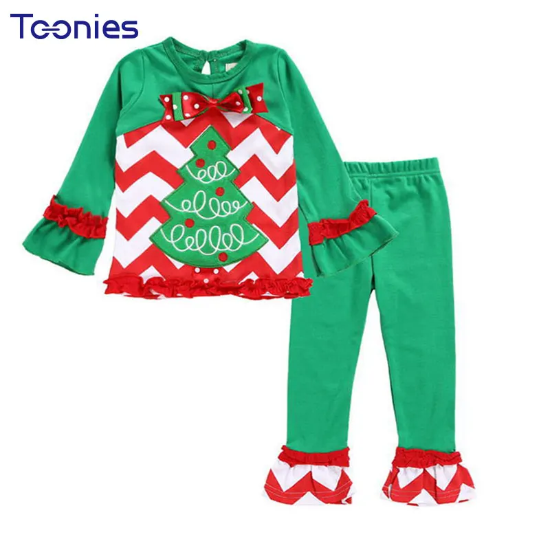Child's Christmas Suit Girl Party Show Costume New Princess Girls Sportswear High Quality Kids Clothes Long Sleeve Clothing Sets | Детская