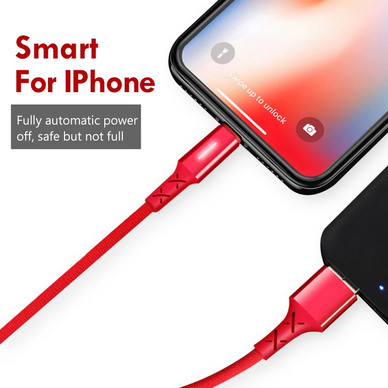 NOHON USB нейлоновый зарядный кабель для iPhone X 10 8 7 6 5 Plus XS MAX XR освещение шнур со
