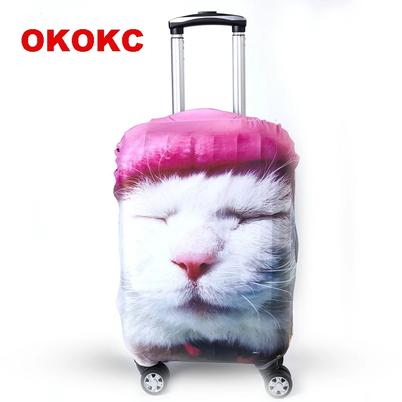 OKOKC мультяшная кошка эластичная Туристическая сумка чемодан защитный чехол для