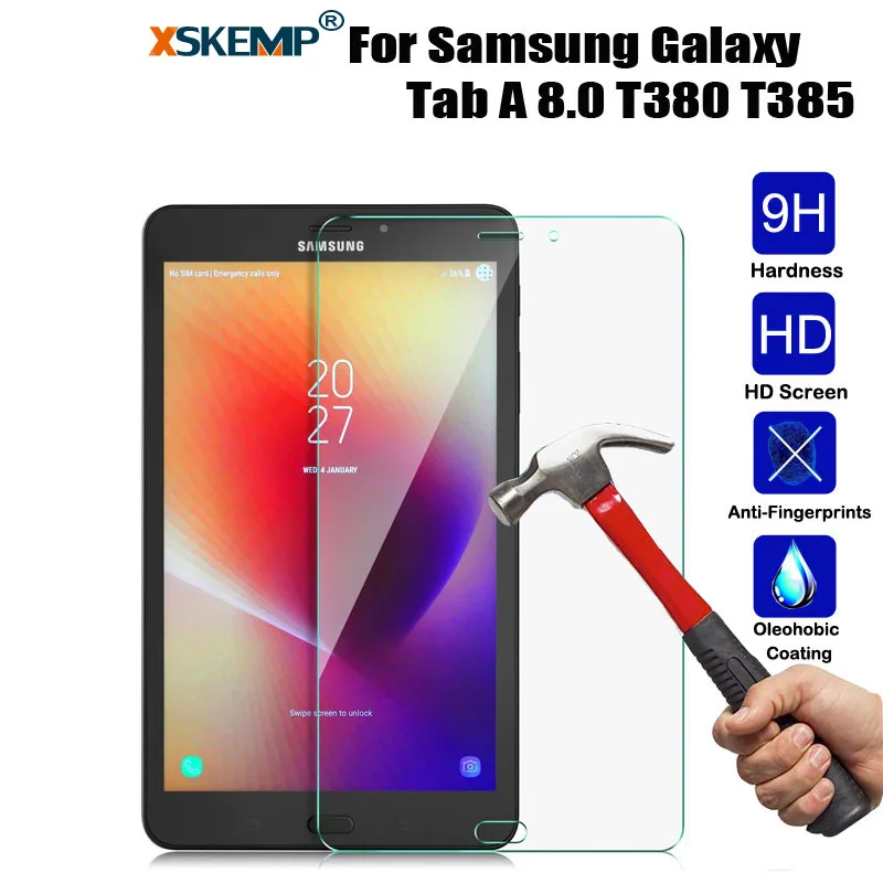 Xskemp 9 H Твердость Премиум закаленное Стекло для Samsung Galaxy Tab 8.0 T380 T385 2017 Планшеты PC