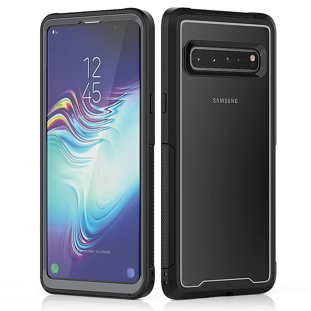 for Samsung Galaxy S10 5G Plus S10E Rugged Clear Case Full-Body Hybrid Bumper Cover Support Wireless Charging |