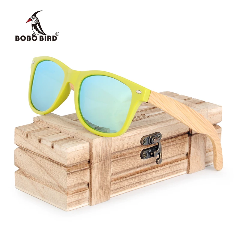 

BOBO BIRD gafas de sol hombre Bamboo Legs Sunglasses Polarized Glasses Women and Men with Wood Gift Box Oculos Feminino C-CG006