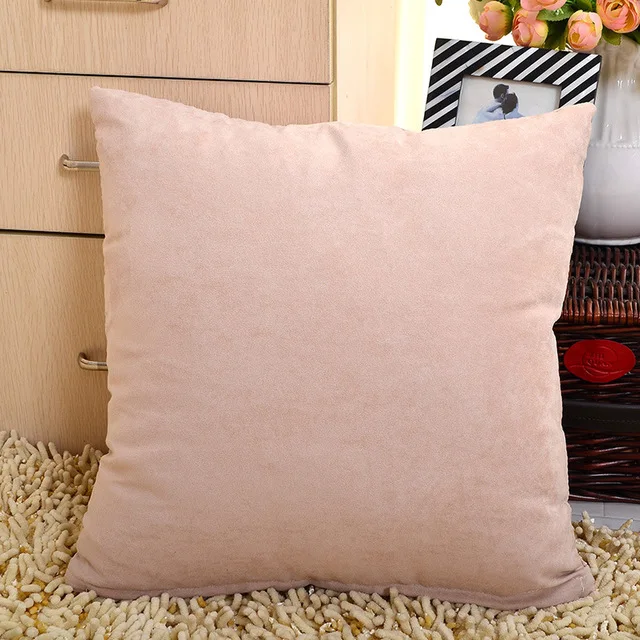 Beige Velvet Decorative Pillows Soft Sofa Waist Throw Cushion Cover Solid 45 x 45cm Home Decor Cushion Covers Home Decor Decoration - Цвет: Beige