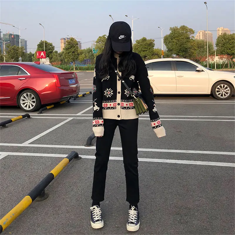 HziriP Fashion Lazy Style Women Knitted Sweater 2019 New Autumn Winter Loose Wild Student Cardigans Female Outerwear |