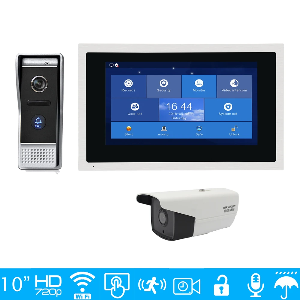 Бесплатная доставка 1.0MP 720P HD WIFI IP 10 &quotсенсорный экран видеодомофон домофон