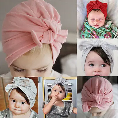 2017 Newborn Baby Toddler Kid Boy Girl Bowknot Beanie Hat Cap Hair Accessories(Bowknot need Bind BY yourself) | Детская одежда и