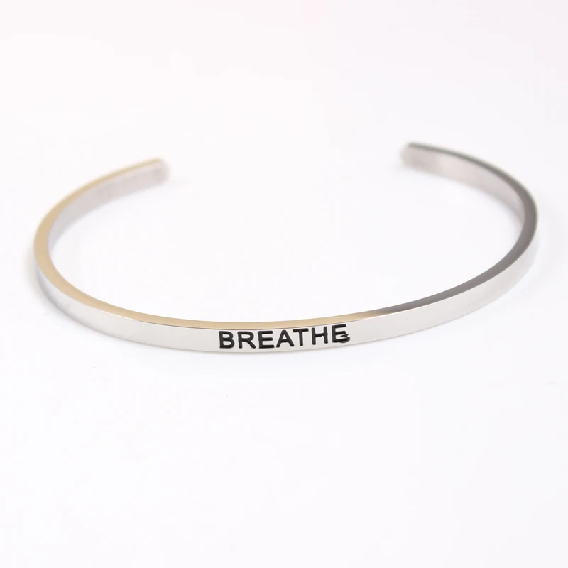 Новинка 2017 браслет из нержавеющей стали с гравировкой позитивная вдохновляющая
