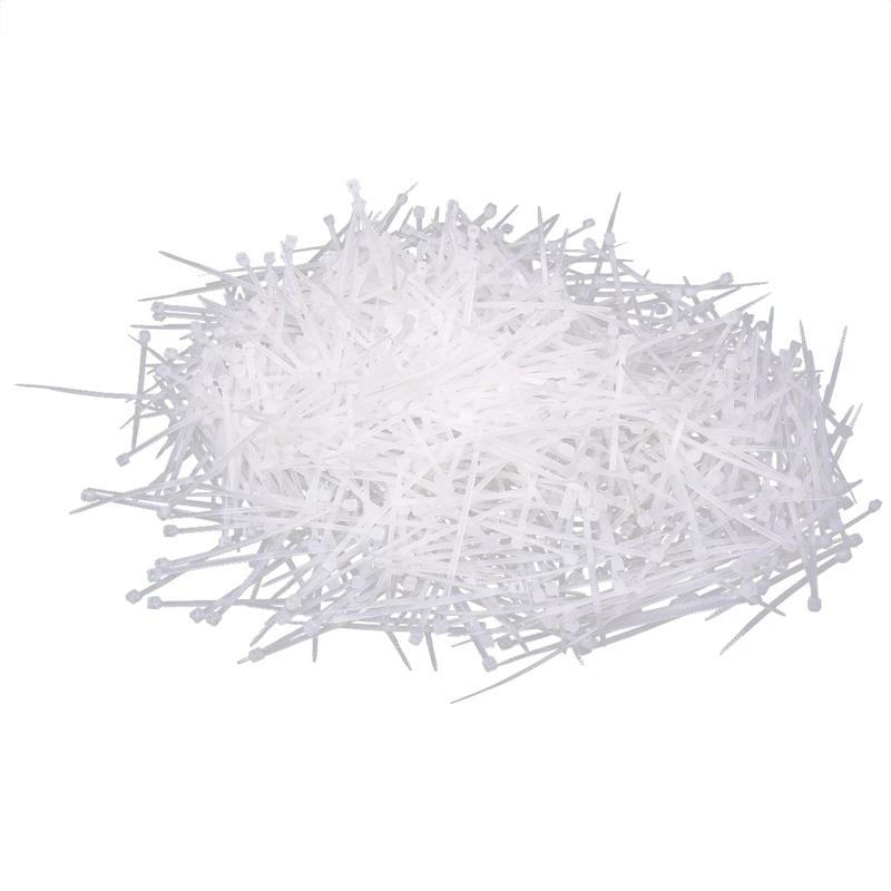 

1000 Pcs White Plastic Cable Zip Tie Fasten Wrap 60mm x 2mm Nylon White 77g