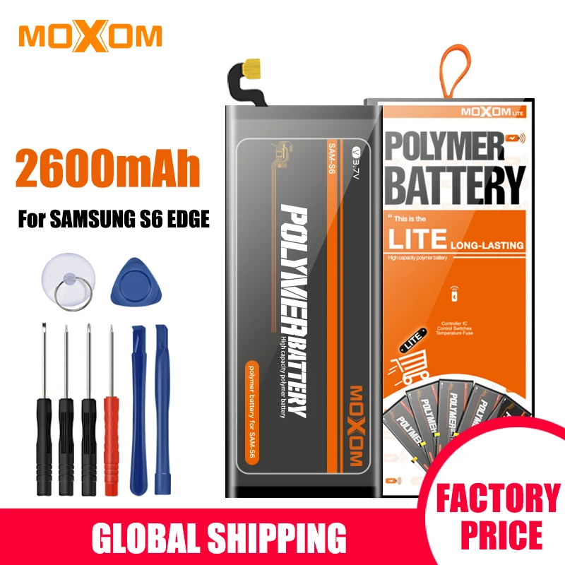 MOXOM для Samsung GalaxyS6 Edge батарея EB BG925ABE аккумулятор мобильного телефона 2600 мАч G9250 G925FQ