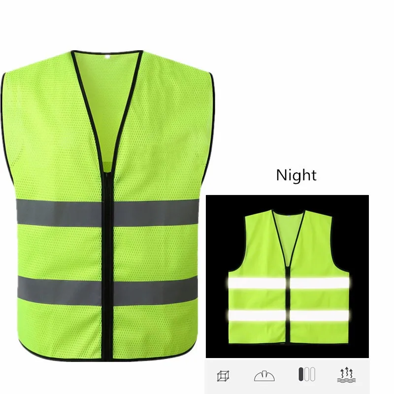 

Unisex Quick Dry Reflective Safety Vest High Visibility Workwear Mesh Breathable clothing Day Night Running Cycle Warning coat