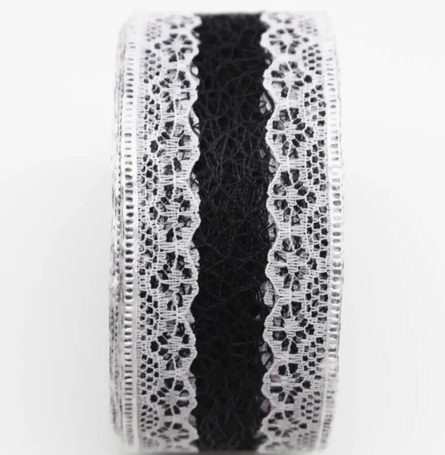 New 1-1/2 38mm lace ribbon 5y/10/20 yards DIY handmade material headdress bow Christmas wedding decoration Bud silk - Цвет: 4