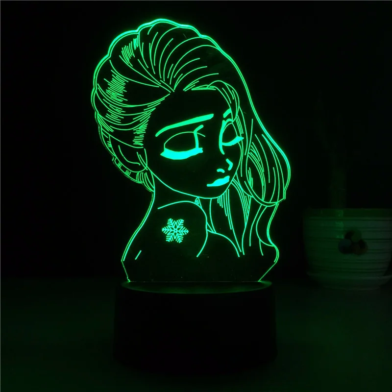 Юки онна снег женские 3D Акриловые Ретро Настольная лампа Luz De Lampara светодиодный usb