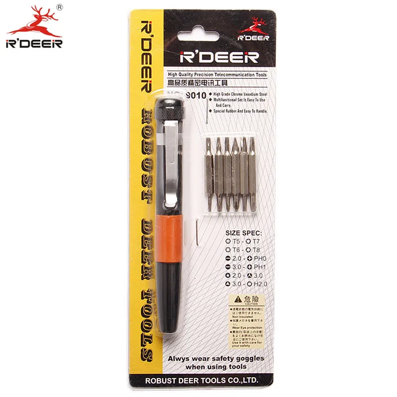 Отвертка RDEER 7 в 1 Набор отверток Phillips/Hex/Torx отвертка для Iphone магнитная CR V