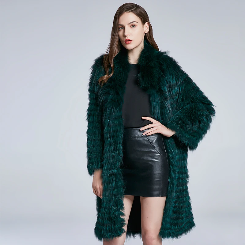 Новое пальто JKP из лисьего меха длиной 90 см женское зимнее натурального лисы с