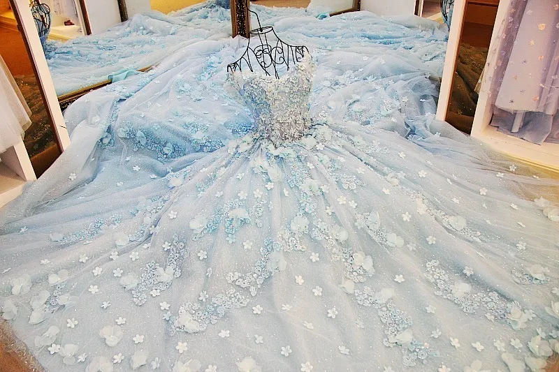 Arabic Evening Gown Dresses Abendkleider Abiti Da Cerimonia Sera Sweetheart Light Blue Lurxurious Party Dress 2018 | Свадьбы и