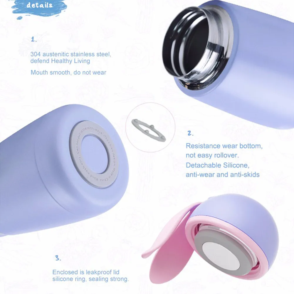 300 мл вакуумная Изолированная Двойная Стенка Герметичная Бутылка Для Воды Милая