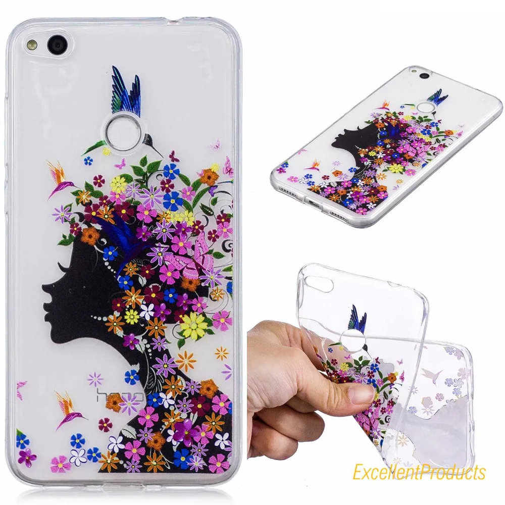 FGHGF For Huawei P8 Lite 2017 tree leaf cat butterfly flower girl panda Bear horse cartoon Pattern Soft TPU phone case | Мобильные