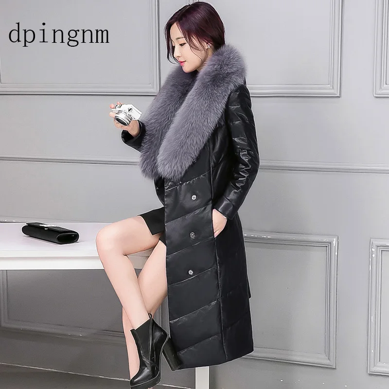 2018 New Brand woman winter coat large raccoon fur collar hooded parkas outwear detachable rabbit fur winter jacket