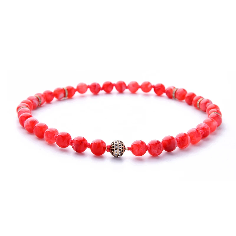 Оптовая цена 2017 красные акриловые бусы ожерелье Хрустальная Магнитная застежка