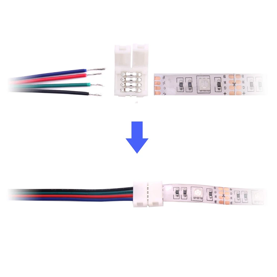 5050 4 контактный кабель удлинитель провод 22AWG лампа 3528 разъем оптовая продажа 20 м 10
