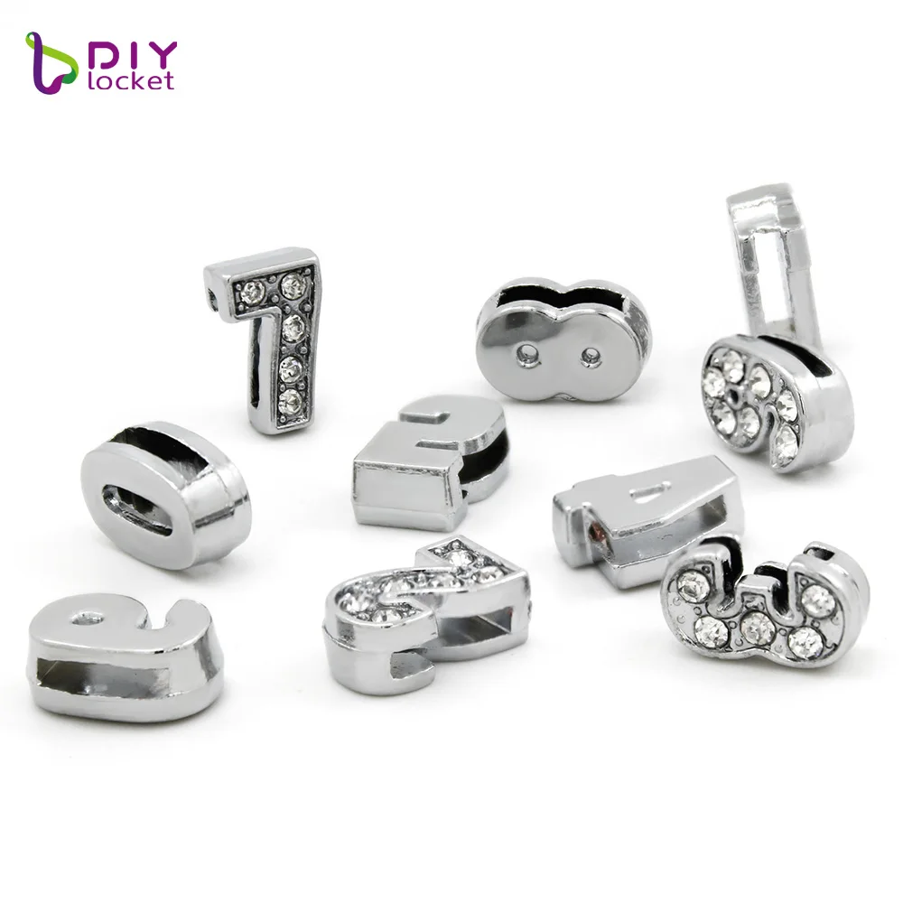 20 шт./лот! Алфавитные буквы аксессуары оптовая продажа 8 мм полные стразы 0 9