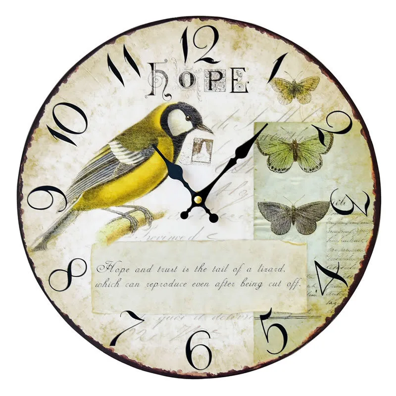 Американская деревня птица настенные украшения Рамка Картина часы для дома