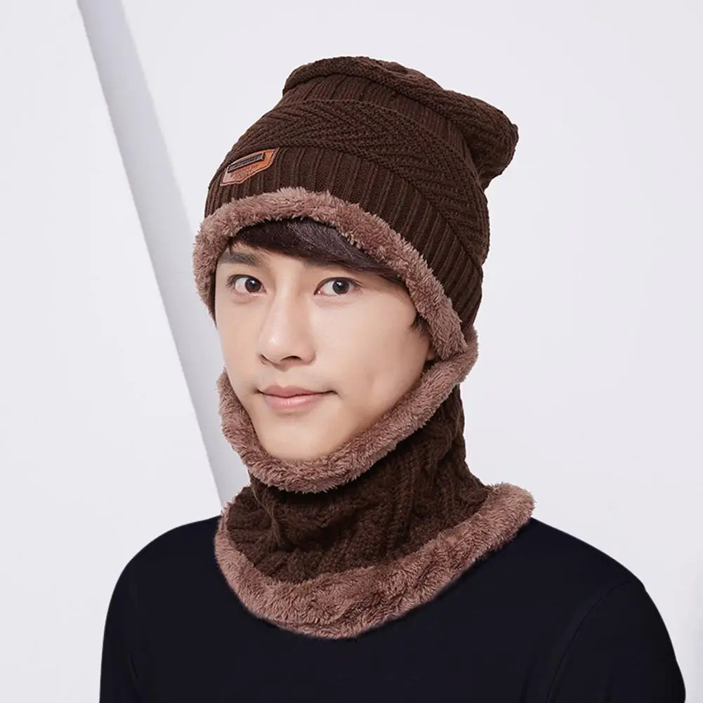 MISSKY 2 шт./компл. мужская шляпа + Шея Gaiter Hat воротник костюм вязаная шапка грелка| |