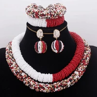 big luxury bridal african wedding jewelry sets 2 layers colorful costume choker necklace set free shipping fashionable 2019 new