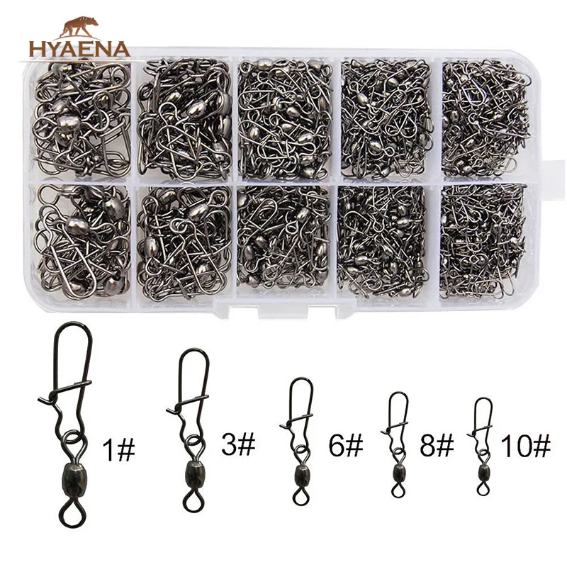 210 шт. рыболовные Вертлюги Hyaena с отличной защелкой|swivel connector|swivel setswivels fishing |