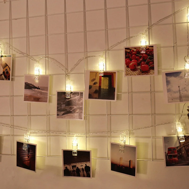 10 светодиодный ных зажимов для фотографий сделай сам гирлянда с s-образной картой