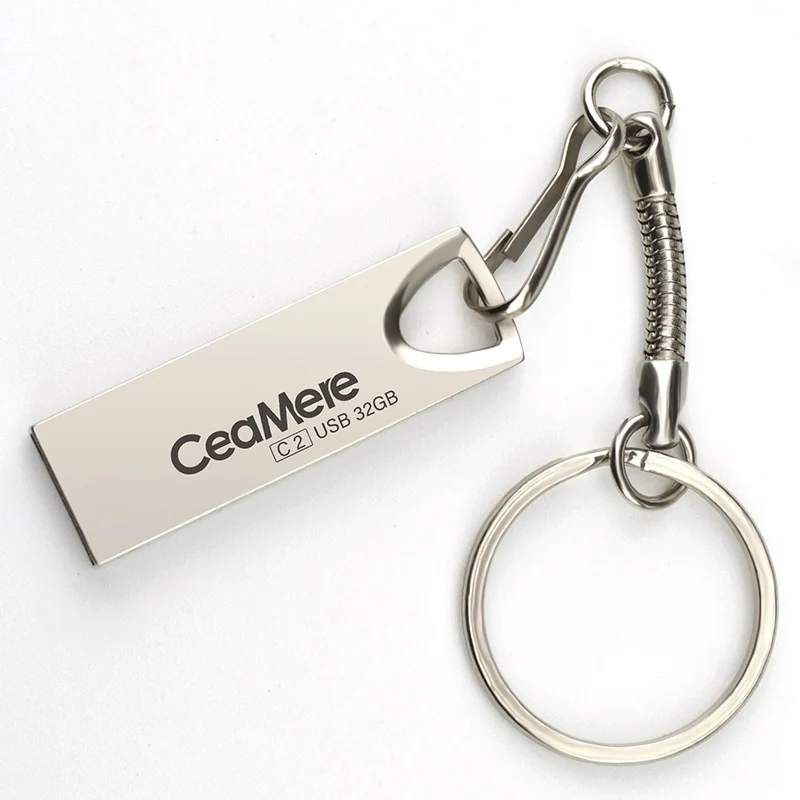 Серебристый Ceamere C2 USB флеш-накопитель 8 ГБ/16 ГБ/32 ГБ/64 ГБ флеш-накопитель Флешка флеш-диск USB 2,0 карта памяти USB диск 512 МБ 256 Мб - Цвет: Серебристый