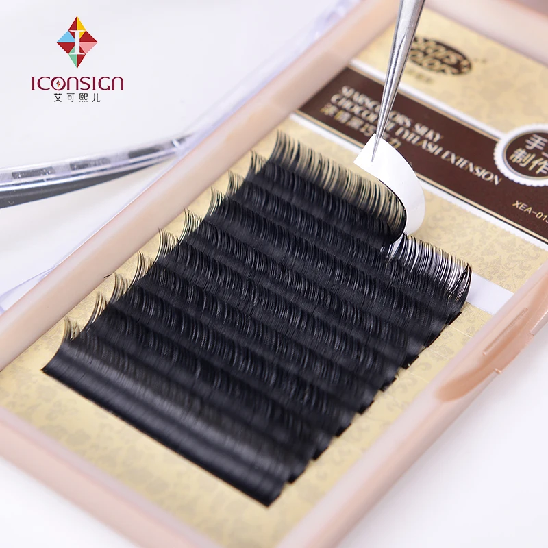 12 boxes/lot Natrual Silk J/C Curl 8-13mm False Eyelash Single 0.10/0.15mm Thickness Makeup Eyelash Cilia Extention