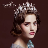 himstory luxury vintage gun black tiara crown queen european wedding tiaras bronze large crowns cosplay birthday hair jewelry