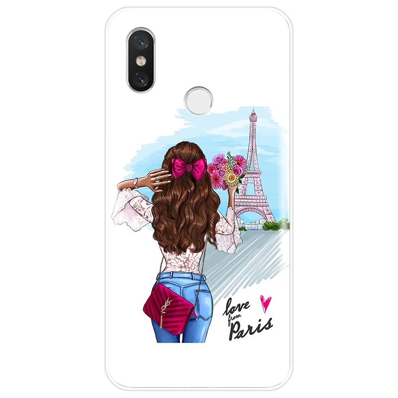 Чехол с мультяшной девушкой мягкий силиконовый чехол из ТПУ для телефона xiaomi 4 4S 5