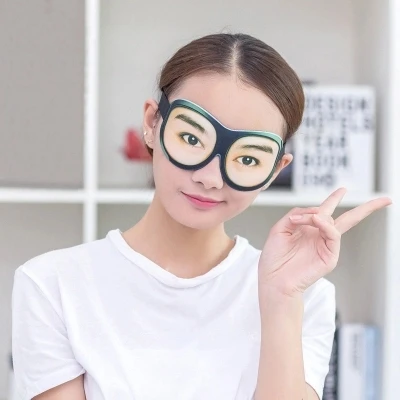 Candice guo cloth toy cartoon 3D big eyes Pranks sleep open eye glasses style eyeshade travel rest mask girl birthday gift 1pc | Игрушки и