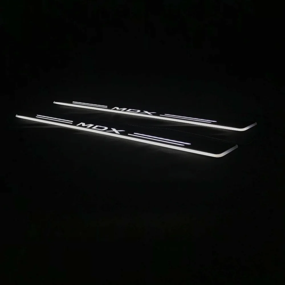 RQXR led движущиеся двери потертости для Acura mdx динамический порог пластина плоская подкладка наложения потока/натюрморт света, 2 шт