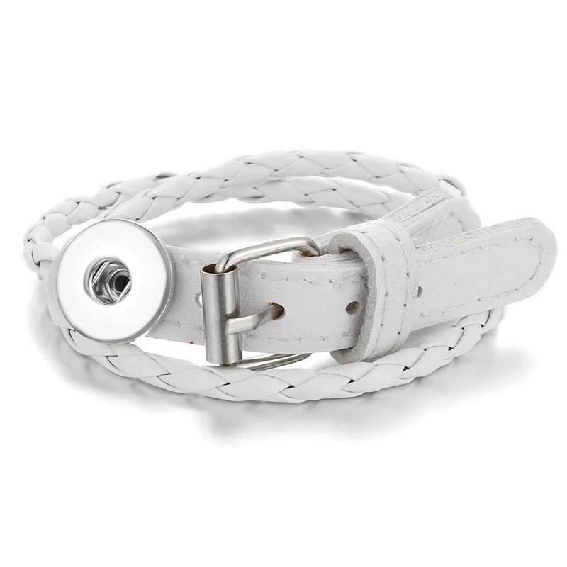 Модные многослойные кожаные браслеты 3 цвета защелкивающийся браслет 18 мм