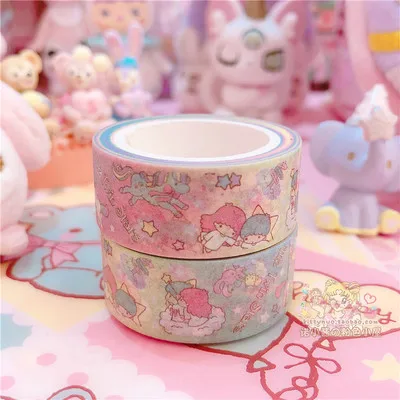 R 2 шт./лот, мультик, моя мелодия, маленькие звезды-близнецы, Cinnamoroll, Васи, лента, сделай сам, японская бумага, декоративная маскирующая лента, наклейки - Цвет: R