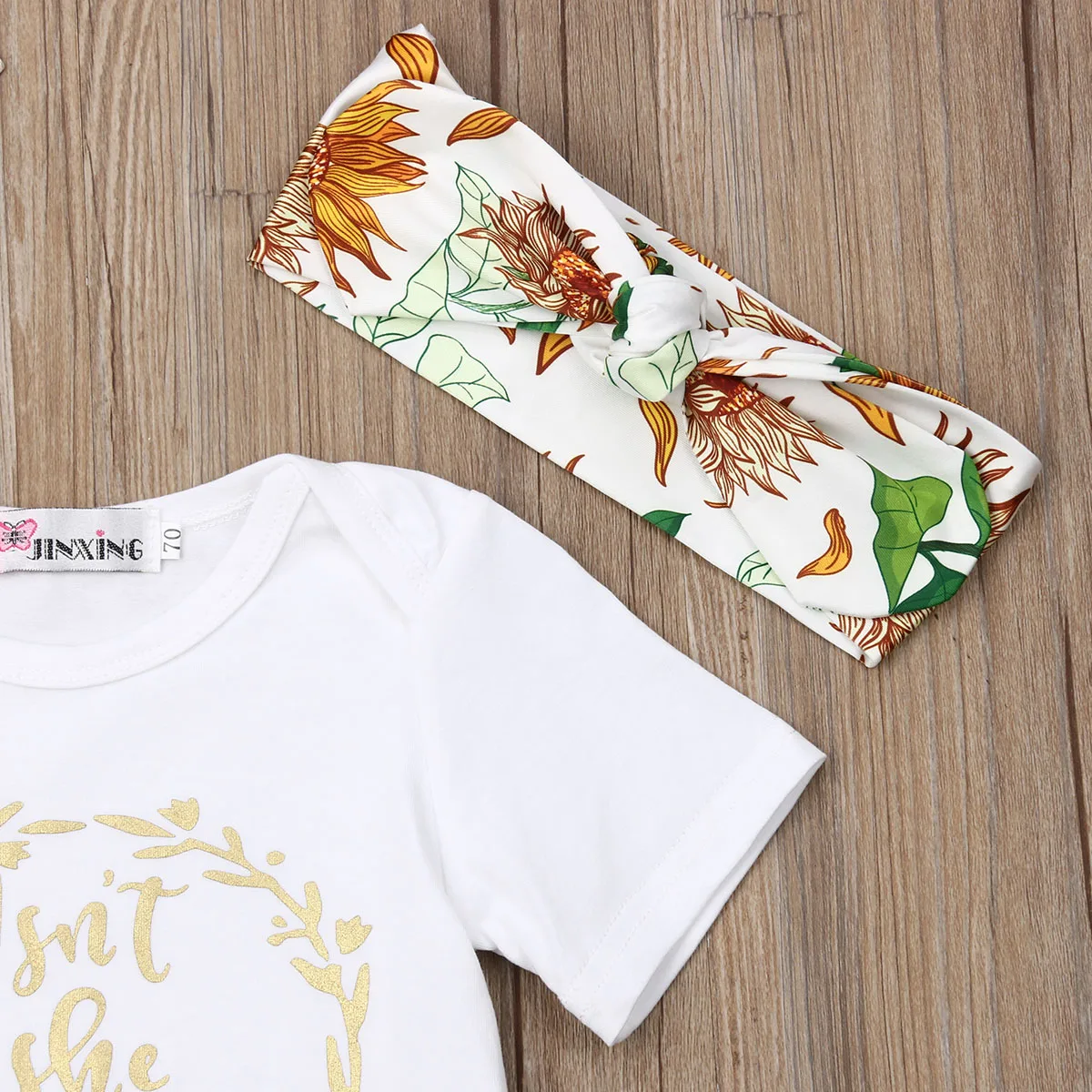 2019 комплект одежды для новорожденных девочек с рисунком подсолнуха боди