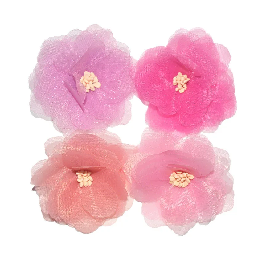 

MengNa 2018 New 2.4" Newborn Lace Flower with Clips Kids Hairpins Girls Hair Accessories 18 color