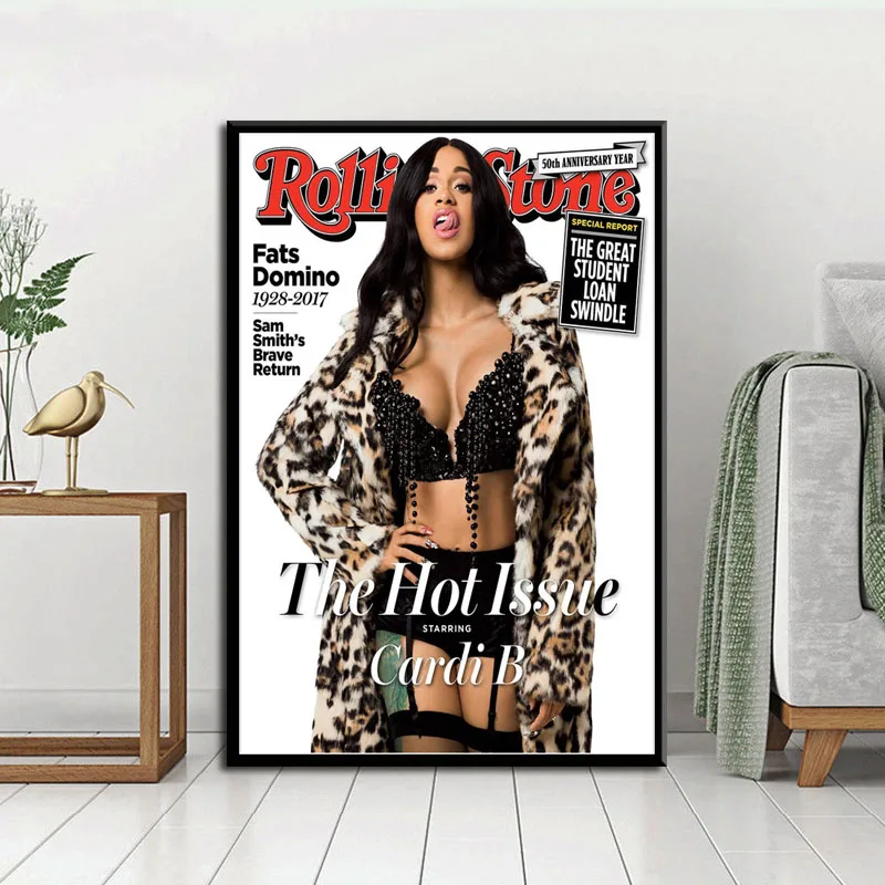Плакат и печатная графика Cardi B рэп певец хип хоп музыка звезда раппер холст
