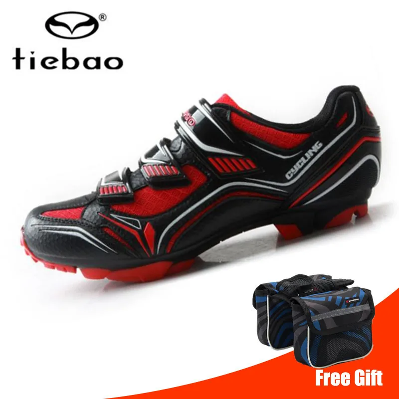 Black red Tiebao Sapatilha Ciclismo Mtb велосипедная обувь, профессиональные мужские кроссовки, женская обувь для велосипеда Mtb, самоблокирующаяся обувь для горного велосипеда - Цвет: Black red