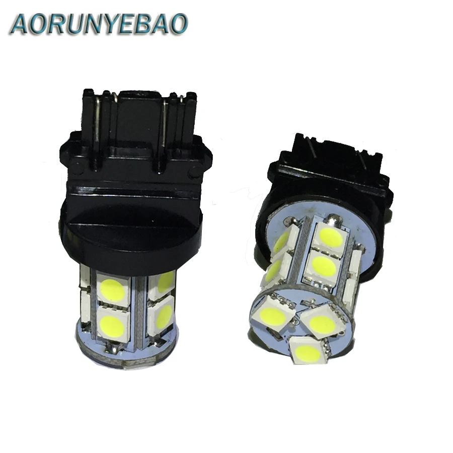AORUNYEBAO 10 шт. автомобильный T25 3157 13LED 5050SMD внешний тормозной сигнал белый светильник