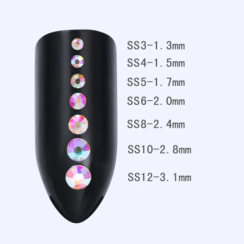1 Bag Flat Back 3D Nail Decoration Colorful Multi-size Rhinestone Art | Красота и здоровье