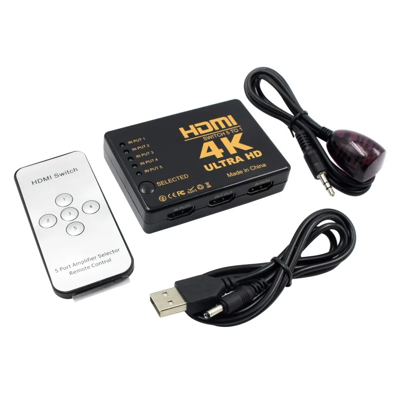 HDTV 1080p 5-портовый переключатель сплиттер концентратор ИК дистанционный 3D 4K * 2K HDMI