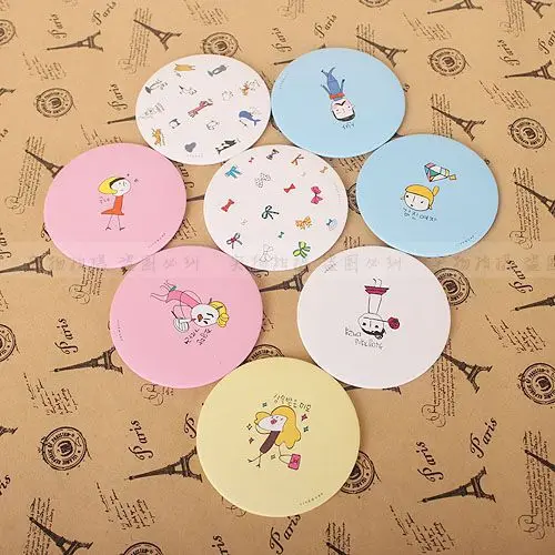 1 шт. милое маленькое мультяшное портативное круглое зеркало ручное для макияжа