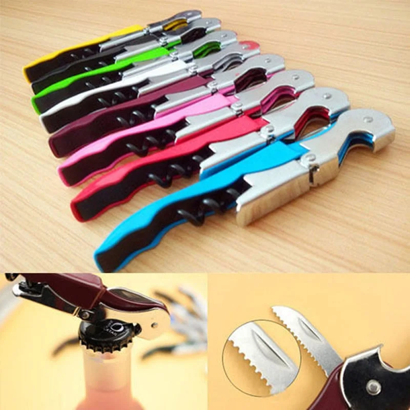 

Stainless Steel Cork Screw Corkscrew MultiFunction Wine Cap Opener OK Beer Cap Bottle Opener Kitchen Bar Tools Accessories