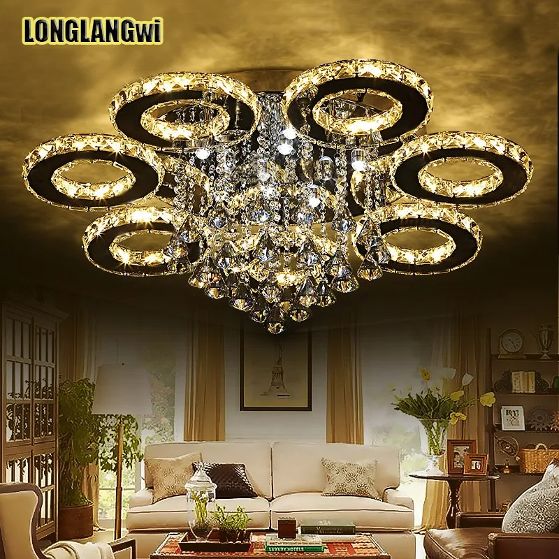 Modern Led Crystal chandelier Lights For Living Room luminaria teto cristal chandeliers Lamps Home Decoration | Лампы и освещение